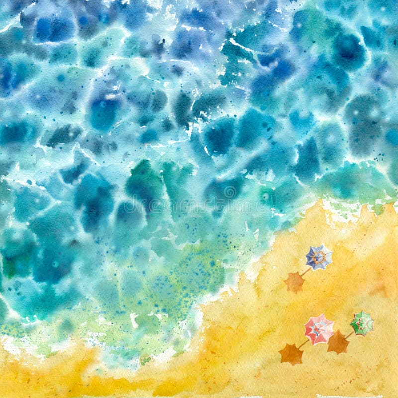 Watercolor nature abstract background. Blue water. royalty free illustration Watercolor nature abstract background. Blue water. royalty free illustration
