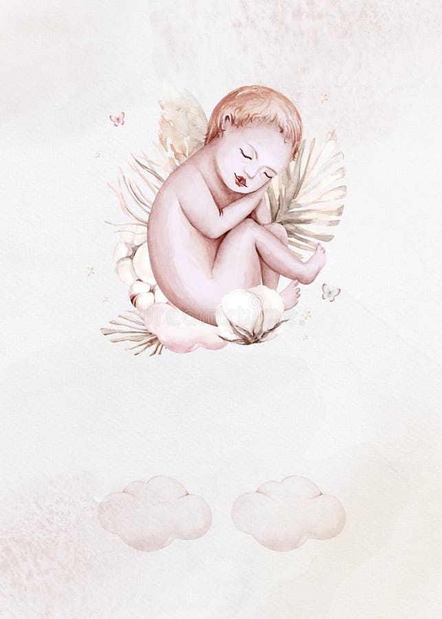 Watercolor newborn Baby Shower greeting card with babies boy. Birthday baby shower of new born baby and pregrand women invitation. Watercolor newborn Baby Shower greeting card with babies boy. Birthday baby shower of new born baby and pregrand women invitation