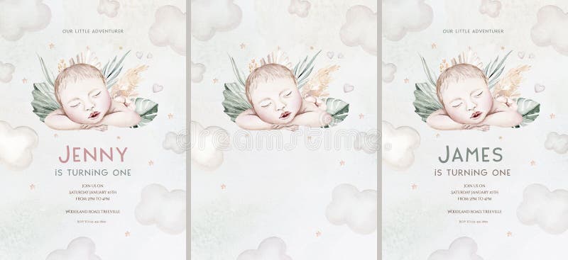 Watercolor newborn Baby Shower greeting card with babies boy. Birthday baby shower of new born baby and pregrand women invitation. Watercolor newborn Baby Shower greeting card with babies boy. Birthday baby shower of new born baby and pregrand women invitation