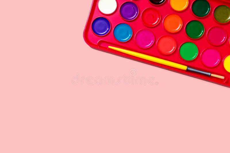 Watercolor Paint with a Brush Stock Photo Image of home, color 212608846