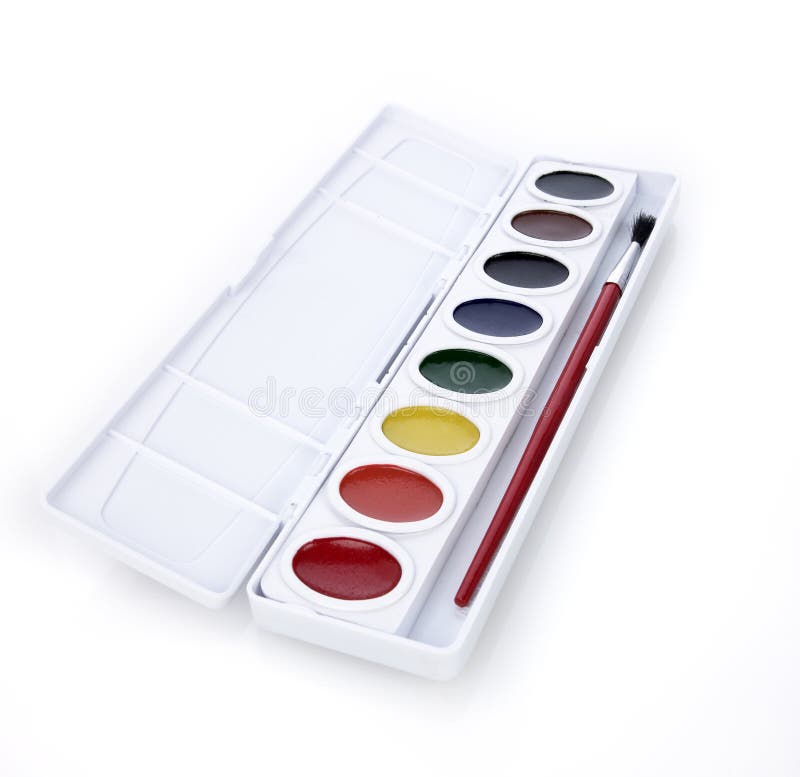 Watercolor paintbox stock image. Image of paintbox, bright 9311541