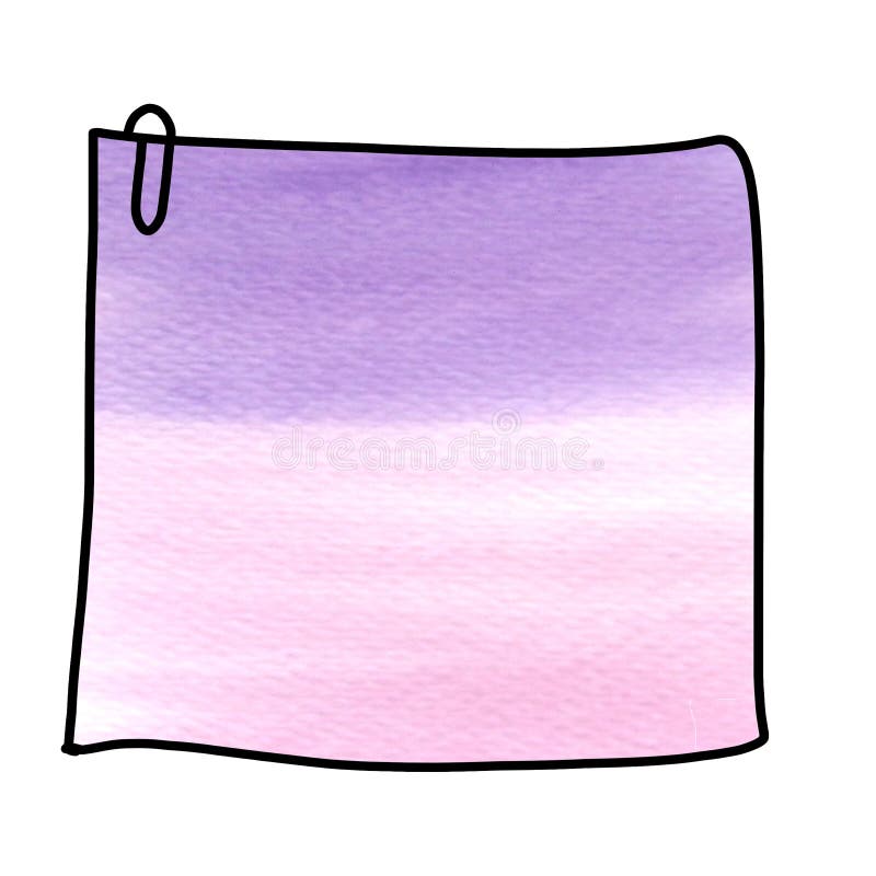 Ombre watercolor painting memo pad sheet vector illustration