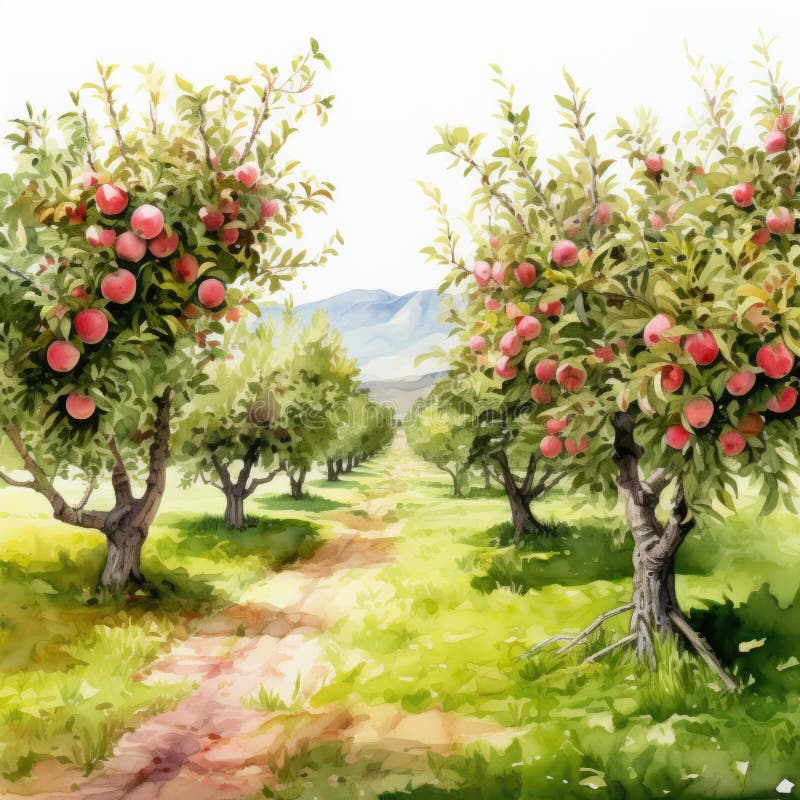 Orchards stock illustration Illustration of style prints 328680723