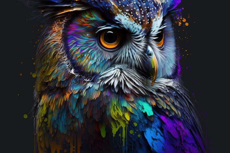 Abstract Art Painting Owl Stock Illustrations 1300 Abstract Art