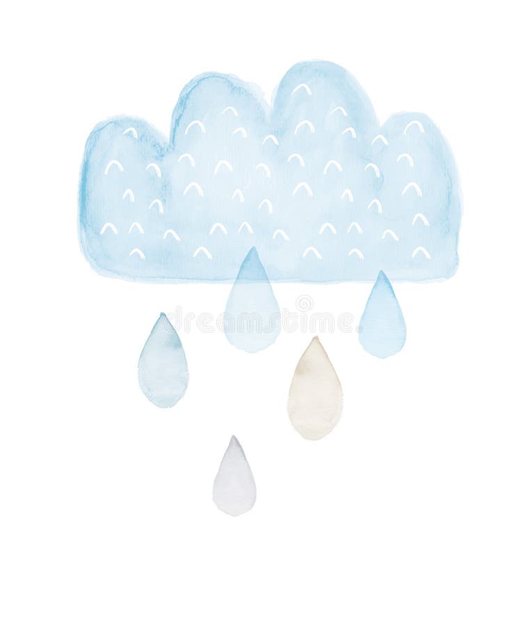 Rainy Cloud Watercolor Vector Stock Illustrations – 313 Rainy Cloud ...