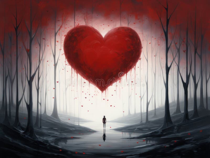 Broken Heart Illustration, AI Image, PoweredTemplate, 118455