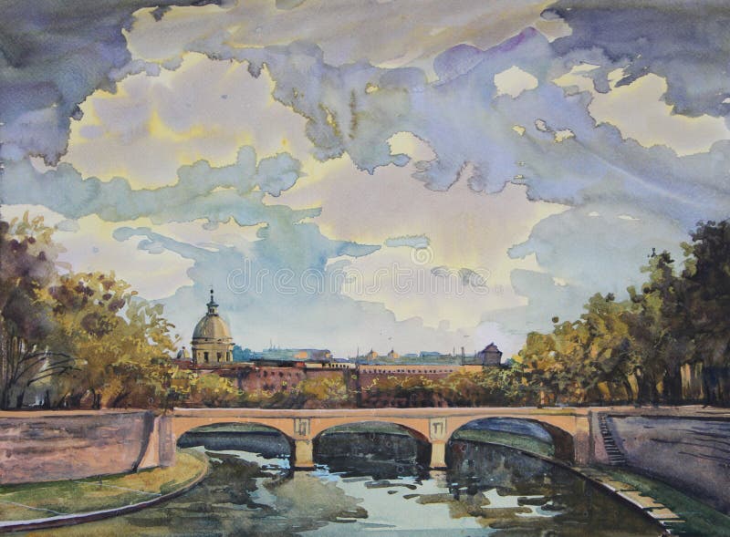 Watercolor painting of Rome royalty free illustration Watercolor painting of Rome royalty free illustration