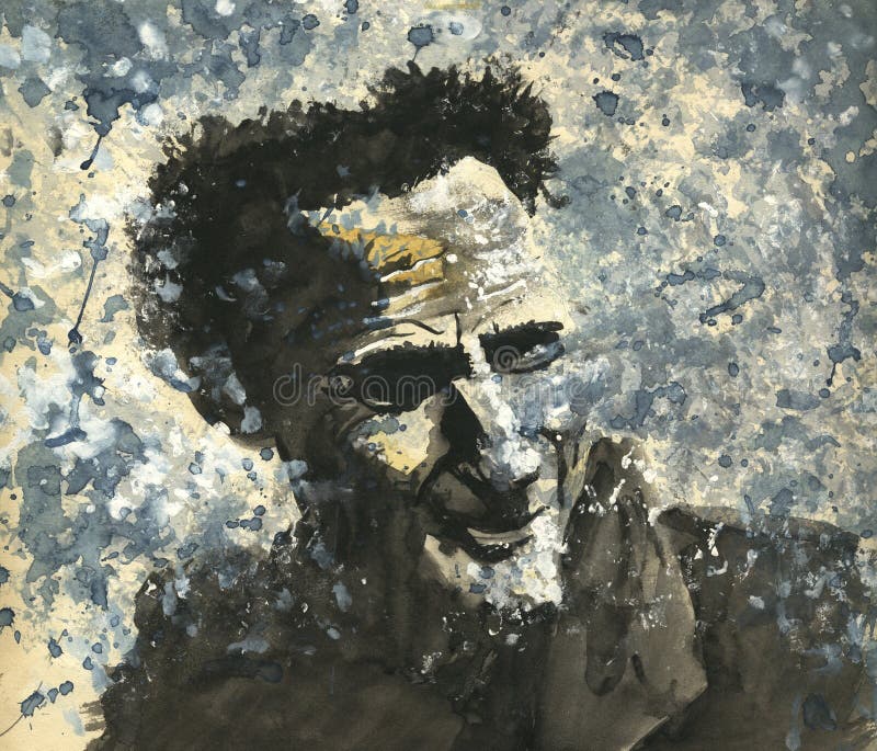 Watercolor painting of a smiling man