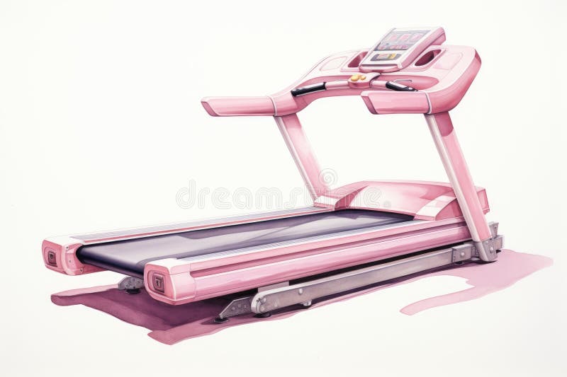 Watercolor Pink Treadmill. Generate Ai Stock Illustration Illustration of lifestyle concept 284245513