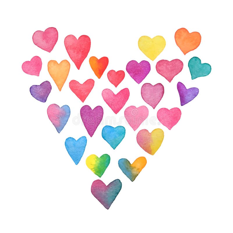 Rainbow Colored Hearts