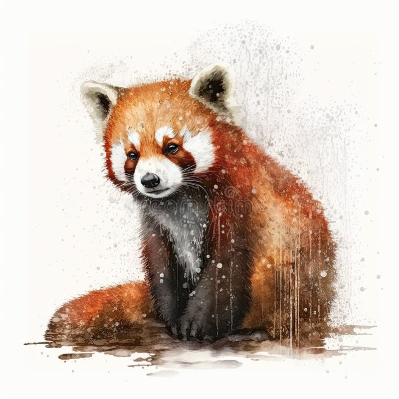 Watercolor Red Panda Stock Illustrations 537 Watercolor Red Panda