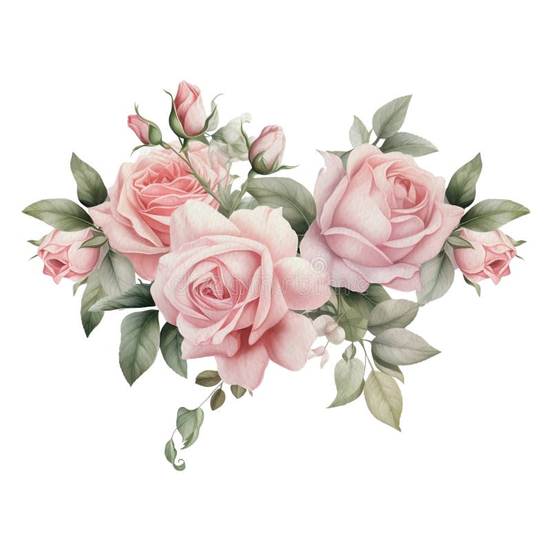 Valentine Rose Watercolor Clipart Stock Illustrations – 1,305 Valentine ...