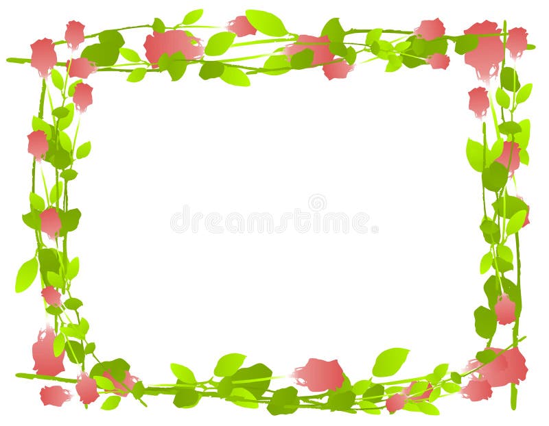 Download Watercolor Roses Frame Border Stock Illustration - Illustration of blossom, artistic: 4389658