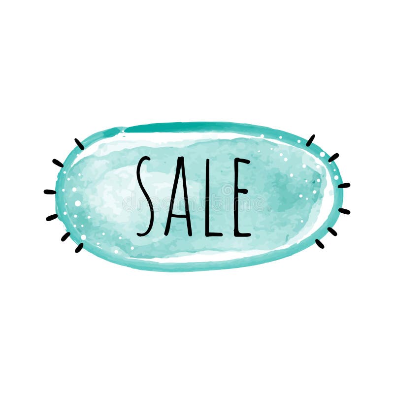 Watercolor Sale Banners, Vector Illustration Stock Illustration