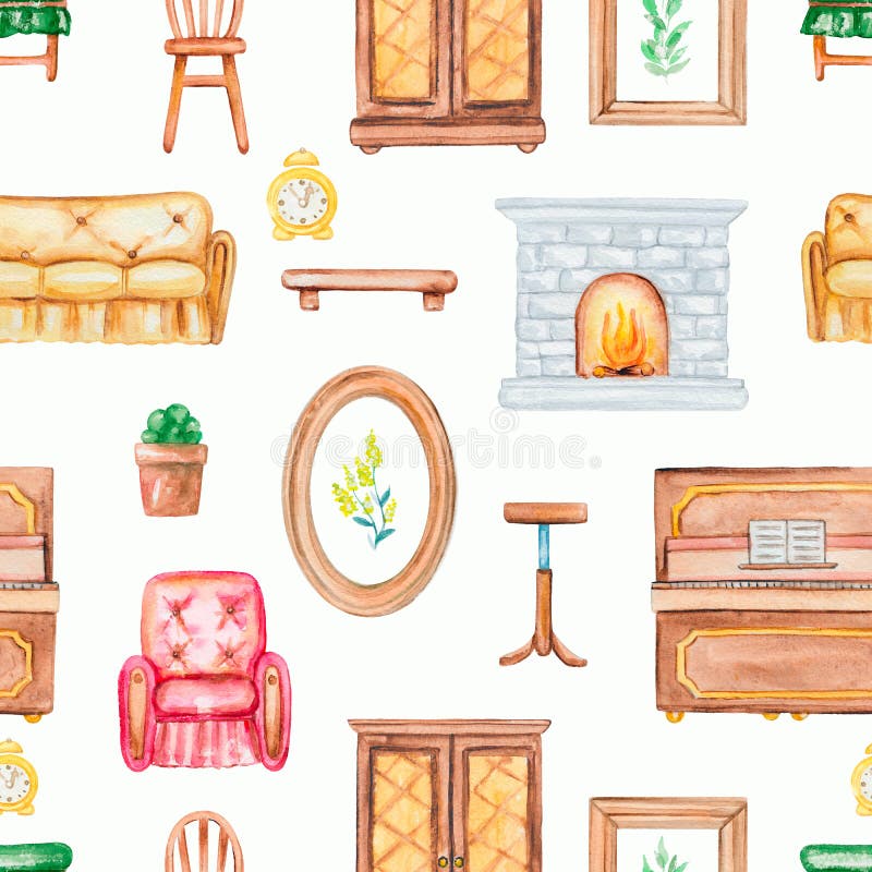 Inside View Of Empty Threestory Cartoon Paper Doll House With Set Of  Furniture Hand Drawn Watercolor Illustration Stock Illustration - Download  Image Now - iStock