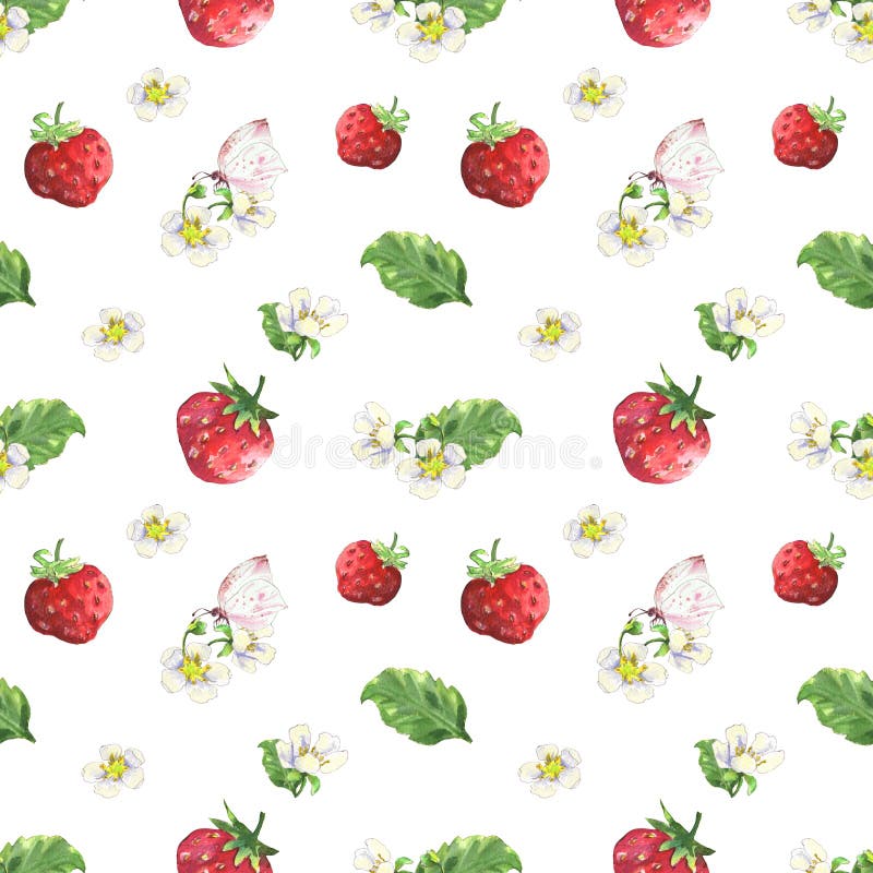 Strawberry and butterfly pattern royalty free illustration Strawberry and butterfly pattern royalty free illustration