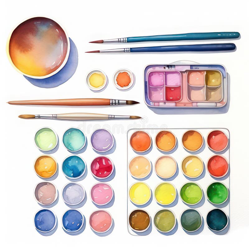 Watercolor Paint Palette Isolated On White Vector Stock