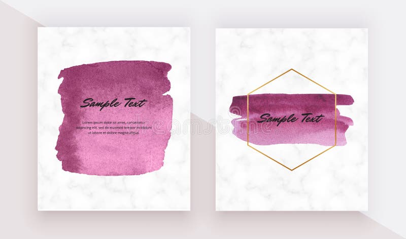 Watercolor shapes on the marble texture. Modern design cards. Trendy templates for wedding invitation, banner, flyer, poster, save vector illustration Watercolor shapes on the marble texture. Modern design cards. Trendy templates for wedding invitation, banner, flyer, poster, save vector illustration