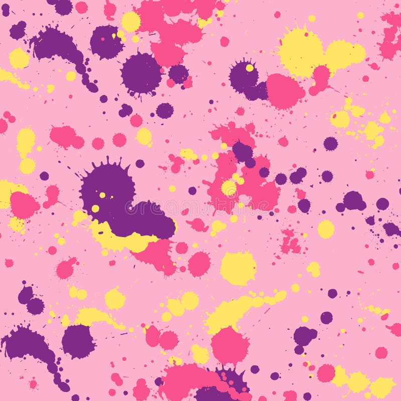 Neon Paint Splatters On Black Seamless Digital Paper By Fantasy Cliparts