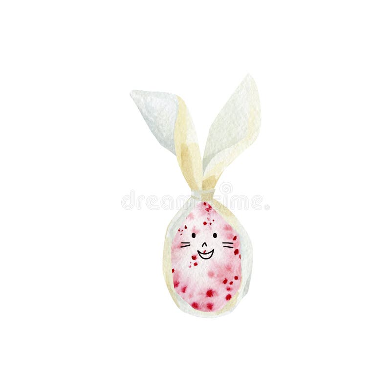Watercolor spring Happy Easter Eggs set. Cute Holiday Cartoon illustration isolated on white background. stock illustration Watercolor spring Happy Easter Eggs set. Cute Holiday Cartoon illustration isolated on white background. stock illustration