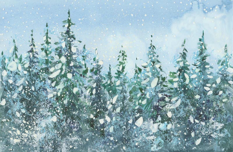GoEoo 7x5ft Snow Covered Trees Background Merry Christmas Snowflake Forest Snowy Landscape Photography Backdrop Winter Snowfield Fir Pine Trees New Year Holiday Decor Photo Studio Props Vinyl Banner