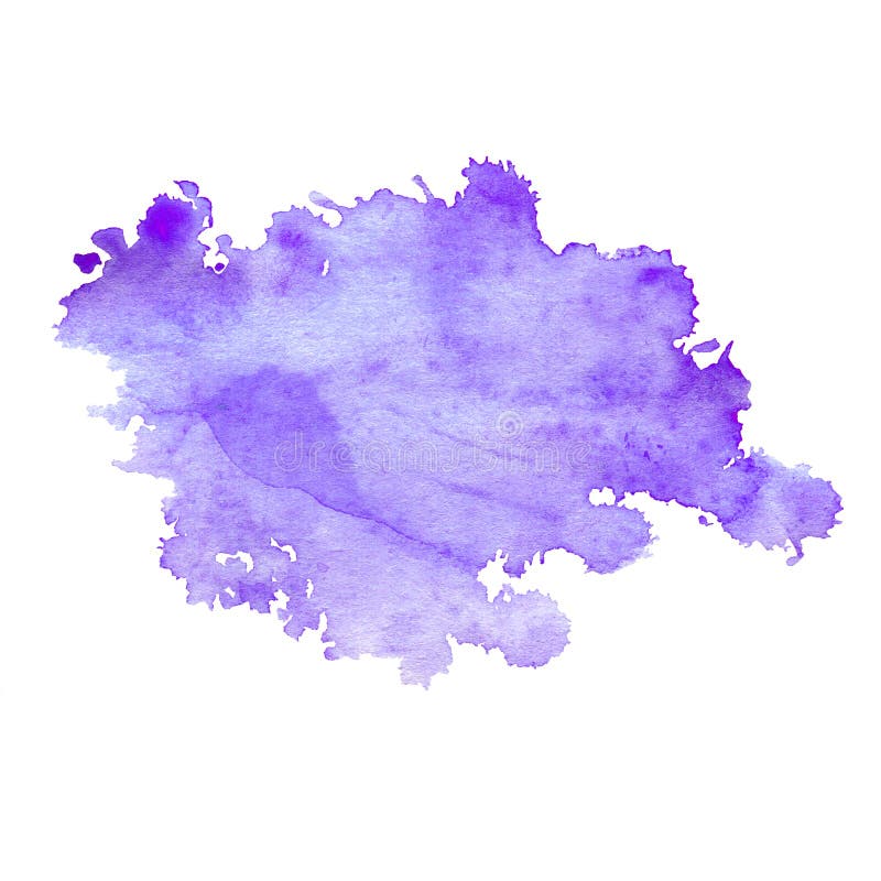 Watercolor Stain of Neon Purple with Splashes Stock Illustration ...