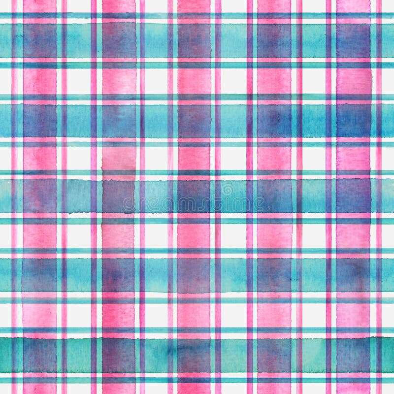 Watercolor Stripe Plaid Seamless Pattern. Colorful Stripes Background ...