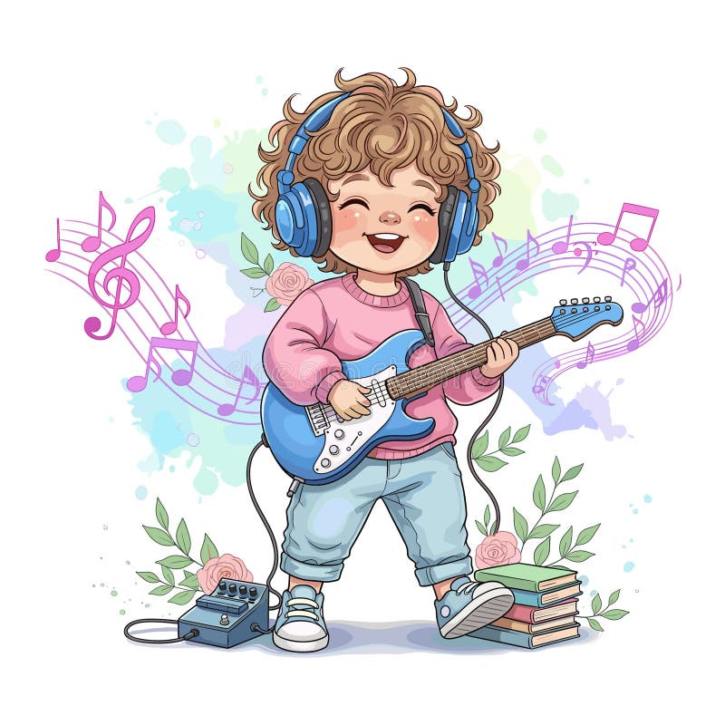 Kid Guitar Stock Illustrations – 5,707 Kid Guitar Stock