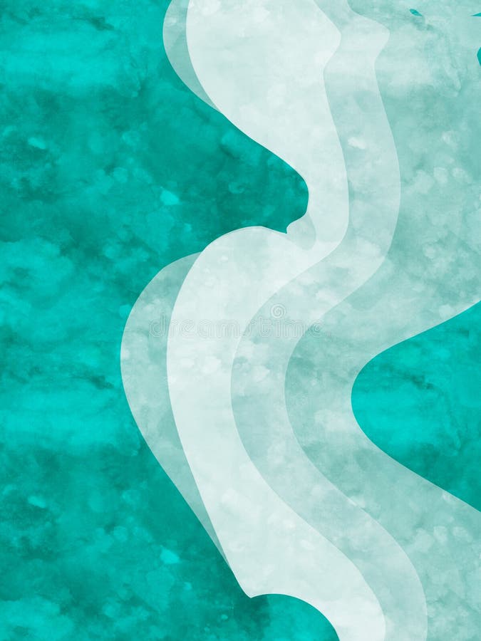 Watercolor Texture in Sea Green Shades, Background Image Stock Illustration Illustration of