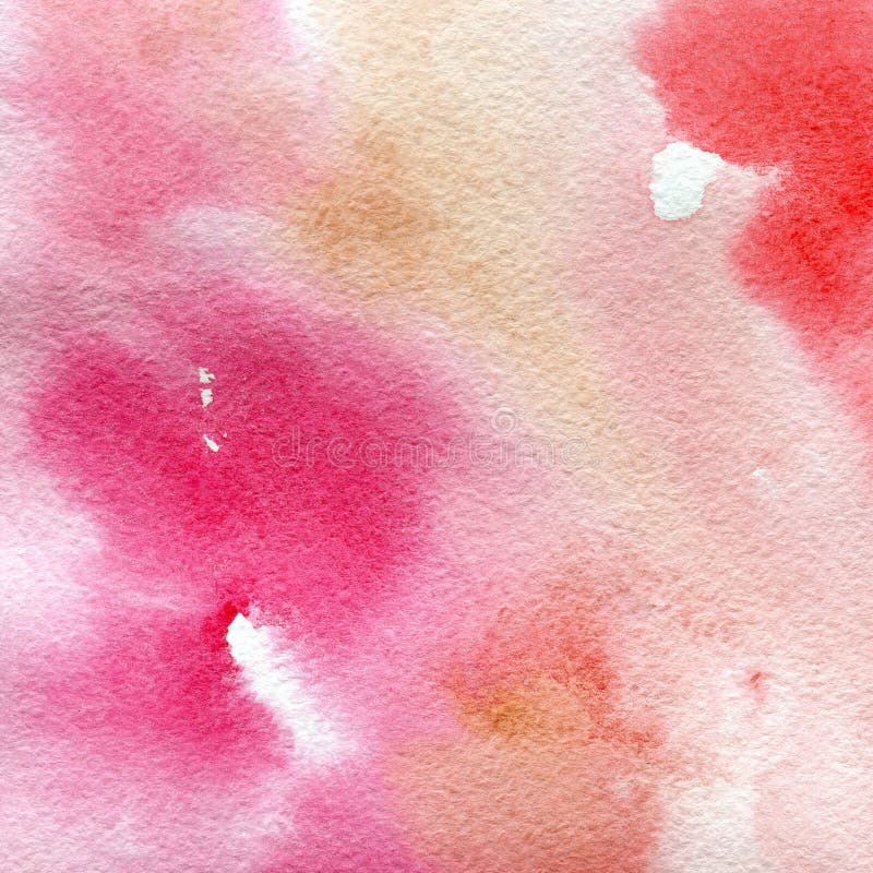 Watercolor texture transparent light red, pink and ocher. abstract background, spot, blur, fill