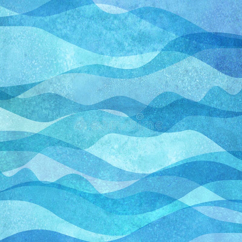 Watercolor Transparent Sea Ocean Wave Teal Turquoise Colored Background ...