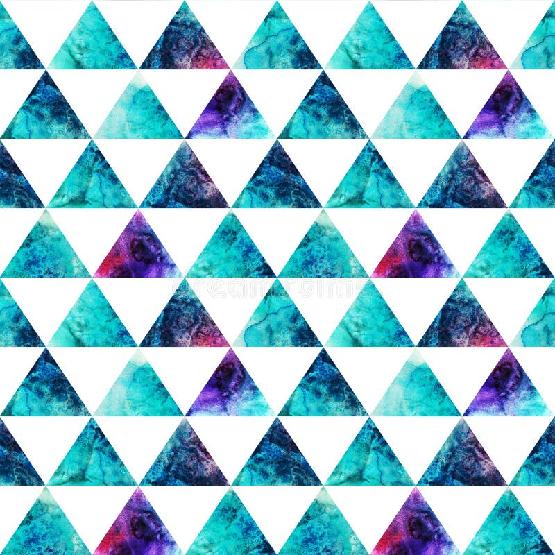 Watercolor triangles seamless pattern. Modern hipster seamless p vector illustration