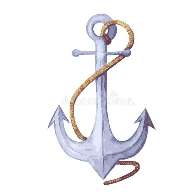 Watercolor vector anchor. blue Anchor with rope. Hand drawn vector illustration of nautical element. anchor isolated on white backdrop. Sea travel element. Marine object. closeup, design, graphic, vintage, ship, sketch, vessel, drawing, icon, card, logo, boat, painting, invitation, summer, ocean, wallpaper, navy, decor, cartoon, sailboat, lifebuoy, background, seaside, kids, decorative, cute, grunge, stamp, painted, navigation, baby, shower, rustic, love, children, old. Watercolor vector anchor. blue Anchor with rope. Hand drawn vector illustration of nautical element. anchor isolated on white backdrop. Sea travel element. Marine object. closeup, design, graphic, vintage, ship, sketch, vessel, drawing, icon, card, logo, boat, painting, invitation, summer, ocean, wallpaper, navy, decor, cartoon, sailboat, lifebuoy, background, seaside, kids, decorative, cute, grunge, stamp, painted, navigation, baby, shower, rustic, love, children, old