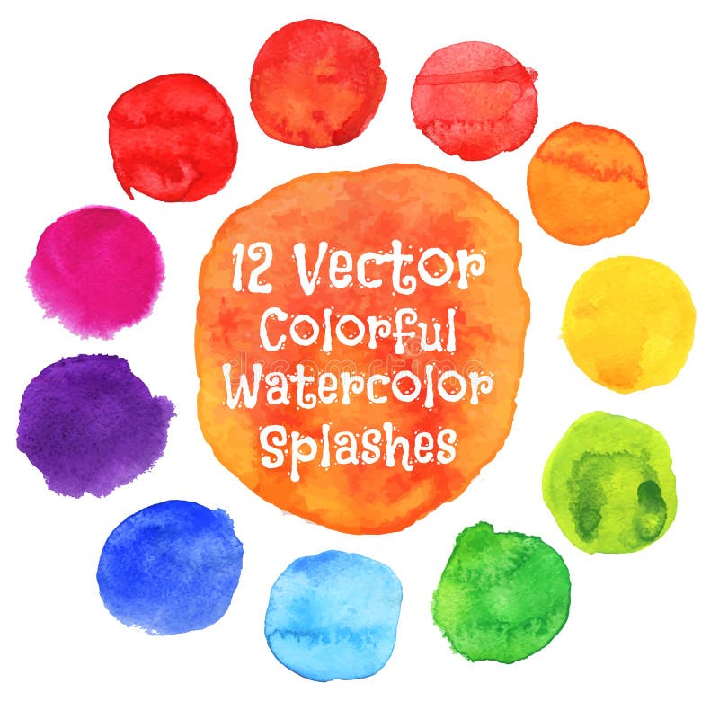 Watercolor vector circles. royalty free illustration