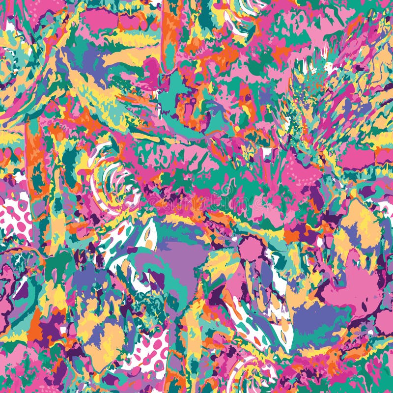 Download Watercolor Vector Seamless Patchwork Pattern. Stock Vector - Illustration of bloom, coachella ...