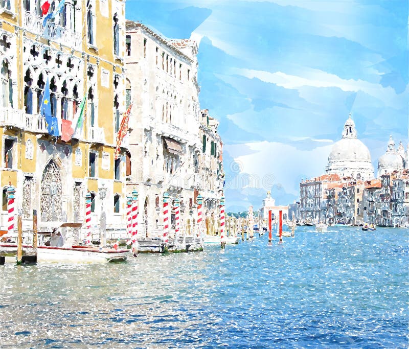 Watercolor Venice painting stock images Watercolor Venice painting stock images