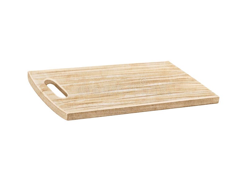Watercolor vintage empty wooden kitchen cutting board vector illustration