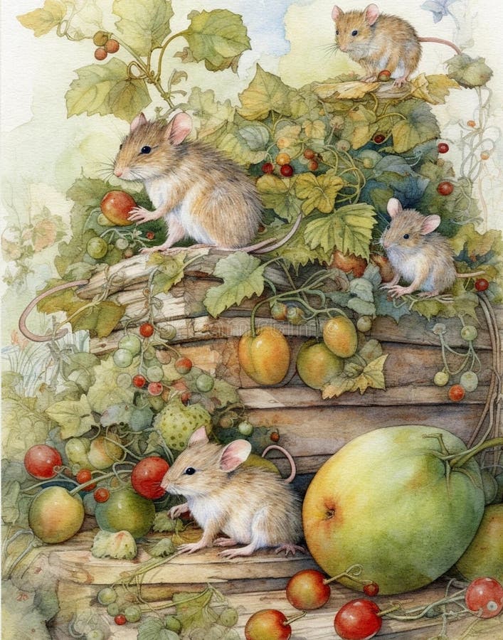 Watercolour Mice Stock Illustrations 100 Watercolour Mice Stock