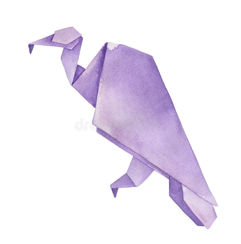 Watercolour illustration of Origami Vulture.