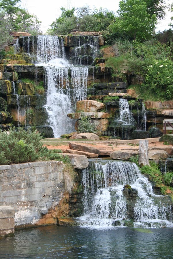 Man made waterfall at Spring Park in Tuscumbia, Alabama. Man made waterfall stock images, royalty-free photos and pictures