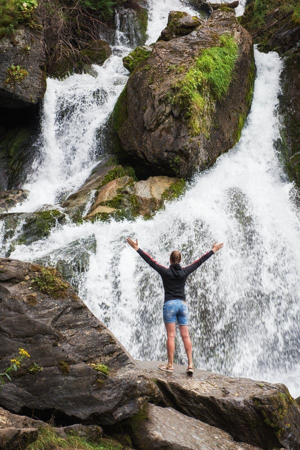 Waterfall in Altai Mountains royalty free stock photos Waterfall in Altai Mountains royalty free stock photos