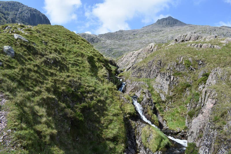 Gulley leading up to Mickeldore ridge, Lake District