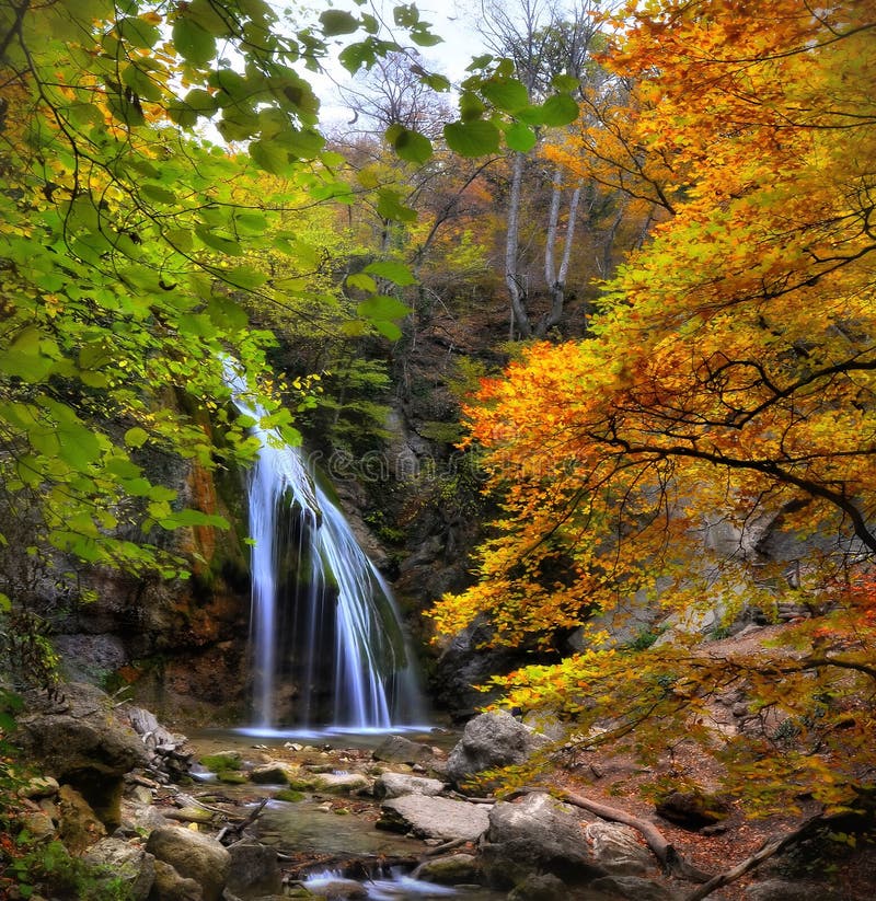 Waterfall in the autumn-2