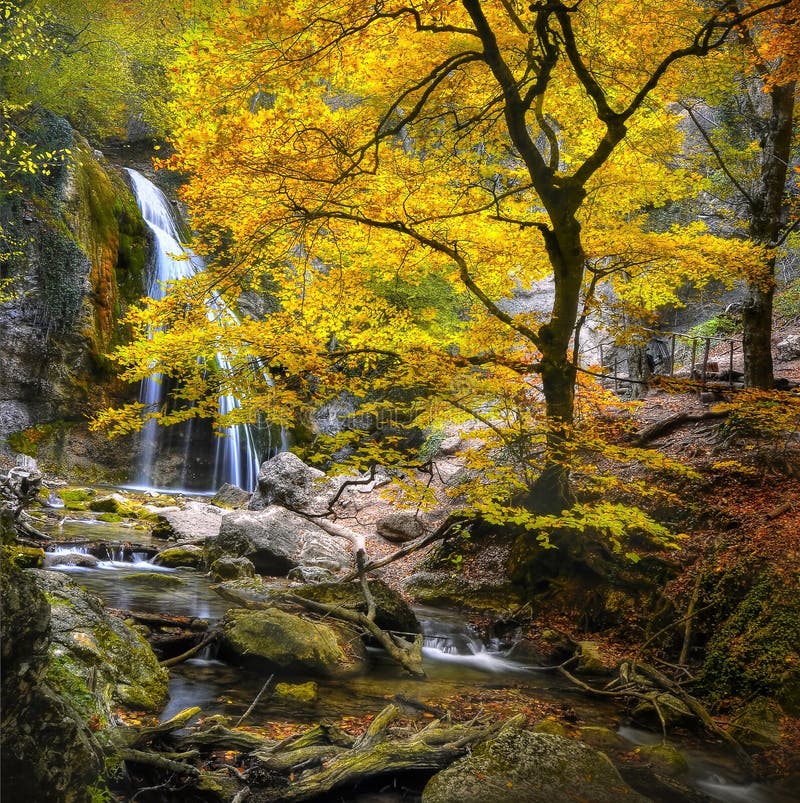 Waterfall in the autumn-3