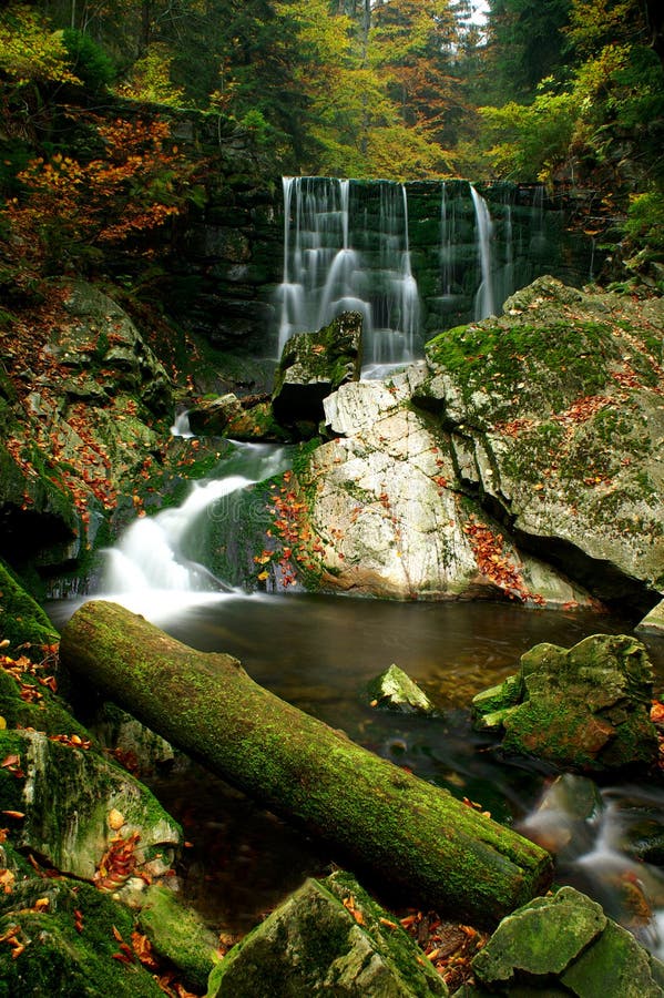 Waterfall and autumn