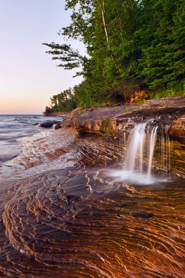 Waterfall at the beach.