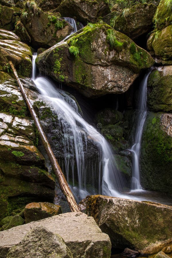 Waterfall on the Black Stream in Hejnice Stock Photo Image of shutter