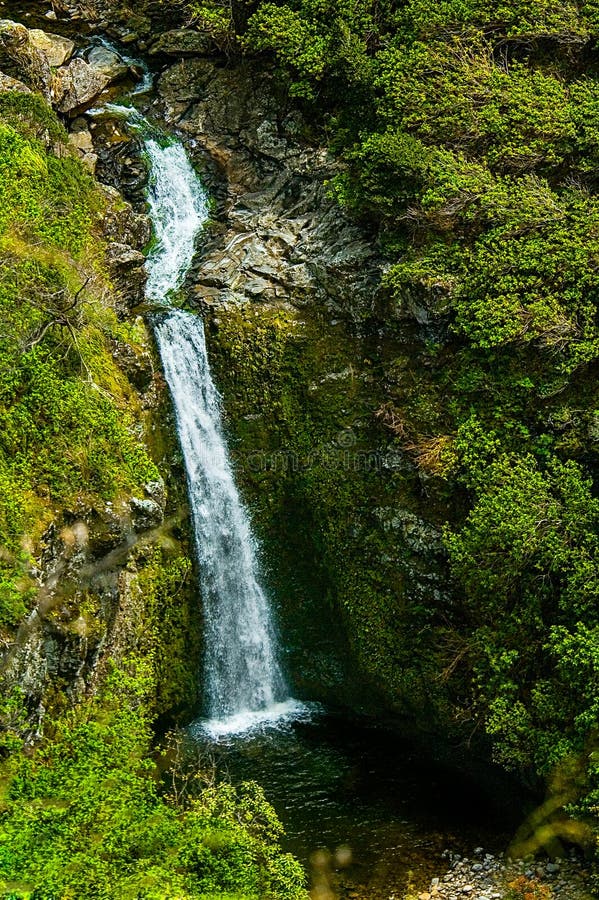 Maui Waterfall on drive from Kahului to Hana royalty free stock photos Maui Waterfall on drive from Kahului to Hana royalty free stock photos