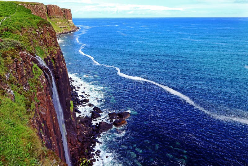 Kilt Rock and Mealt Falls of Skye Island in the Scottish Highlands