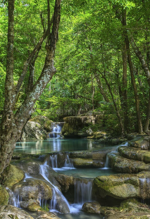 Waterfall Eravan, in Kanchanabury, Thailand